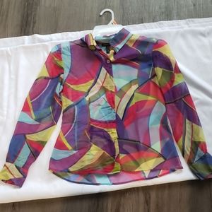 Multicolored Button Blouse